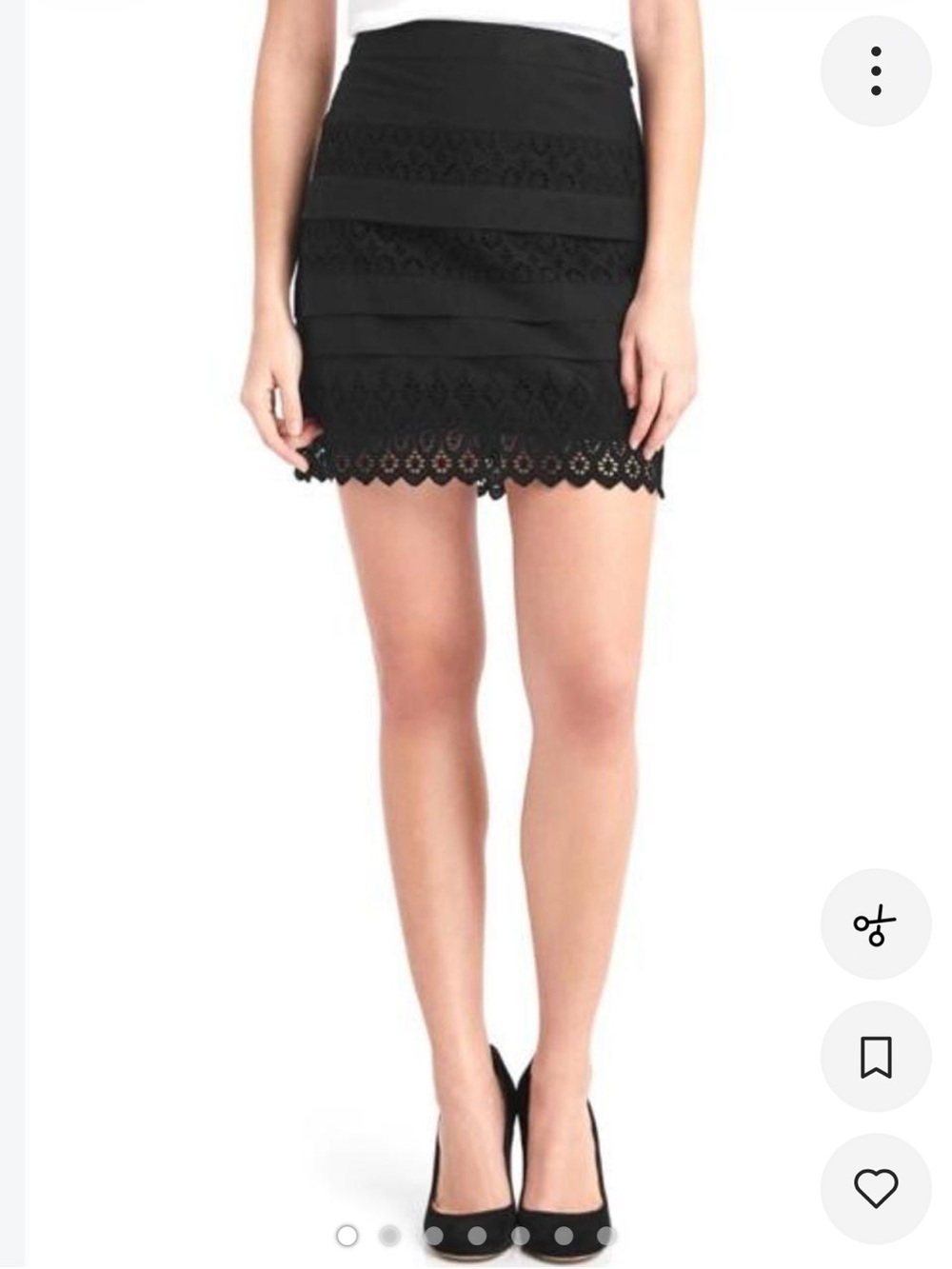 GAP Black Eyelet Bohemian Mini Skirt NWT Size 6